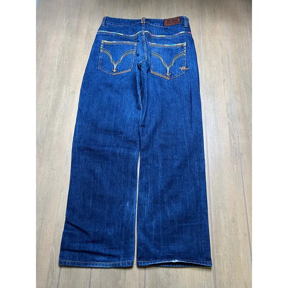 Vintage Rocawear baggy jeans Men Sz 33x31 embroidered pockets R99 Y2K Loose - Picture 8 of 13